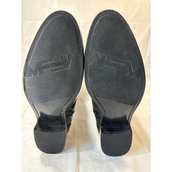 Marc Fisher Agnes Black Leather Boots Size 8.5 M - Picture 7 of 13
